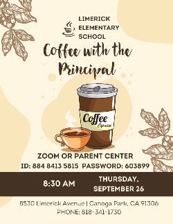 Coffee with the Principal in September - Spanish